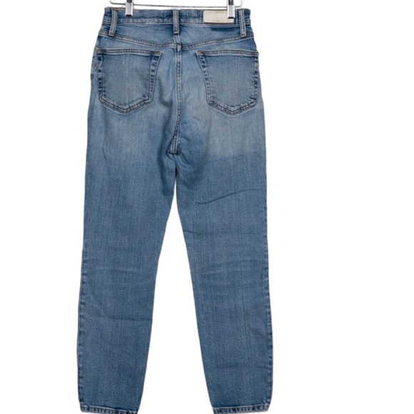Re/Done High-Rise Ankle Crop Jeans in Dusty Blue. Size 28 - Picture 3 of 10